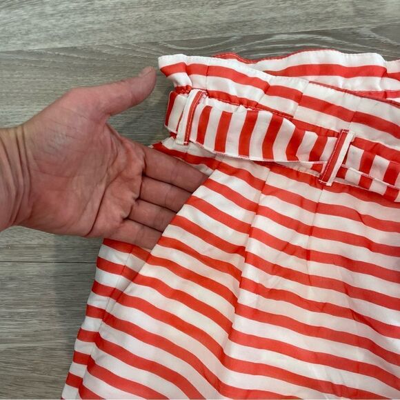 Armani Collezioni Silk Red Striped Mini shirts sz 10 or L Cruise Collection - Picture 4 of 9